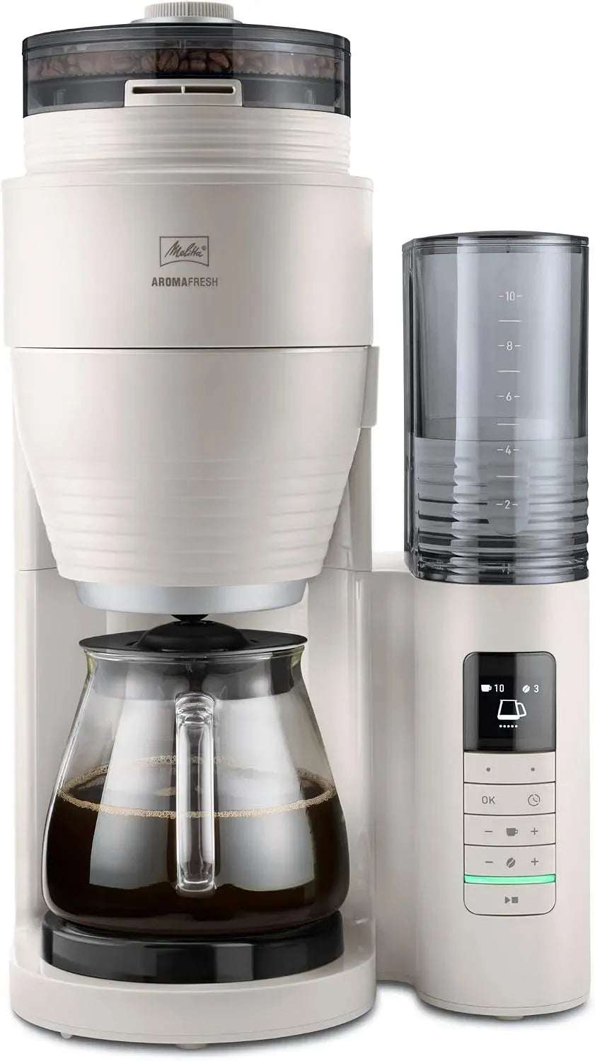 Melitta Macchina da caffè, ampio serbatoio, rimovibile, grigio, per un massimo di 10 tazze di caffè, AromaFresh Pro X