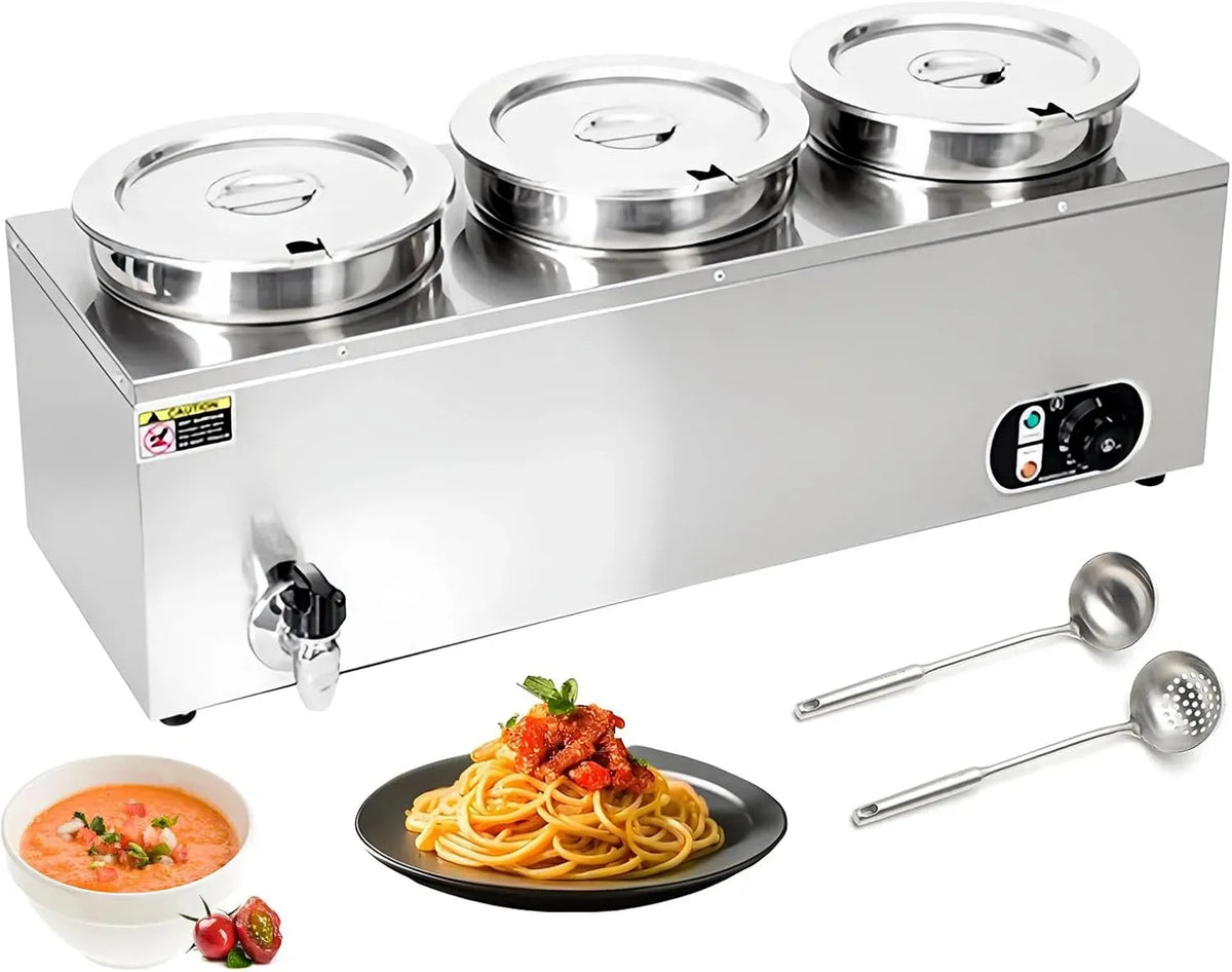 Pentola e padella 3-110V, 7 L, 30 a 85 °C, 110 V, professionale, acciaio inox, Controllo Della Temperatura 30-85°C