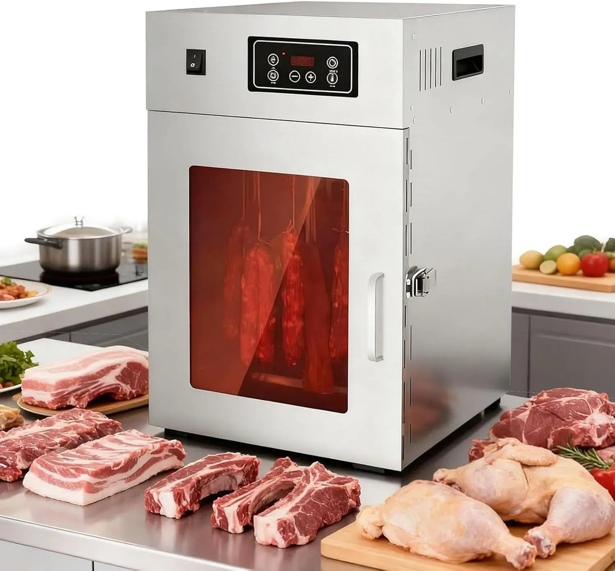 Asciugatrice Large30kg, 30 a 90 °C, professionale, acciaio inox, 14 Ganci, Controllo della Temperatura da 30-90℃