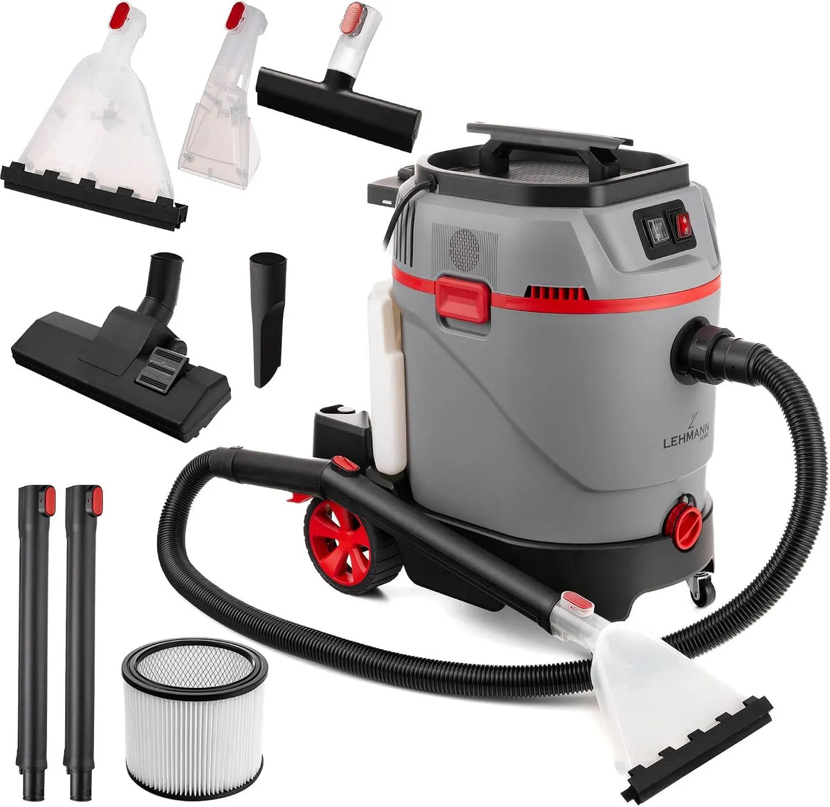 Aspirapolvere, 35 L, LEHMANN, ampio serbatoio, grigio, Primewash 2800 Lavatappeti 3 in 1