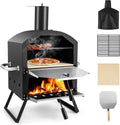 Forno elettrico per pizza, GYMAX, portatile, IP65, pietra refrattaria, acciaio inox, 2 Strati