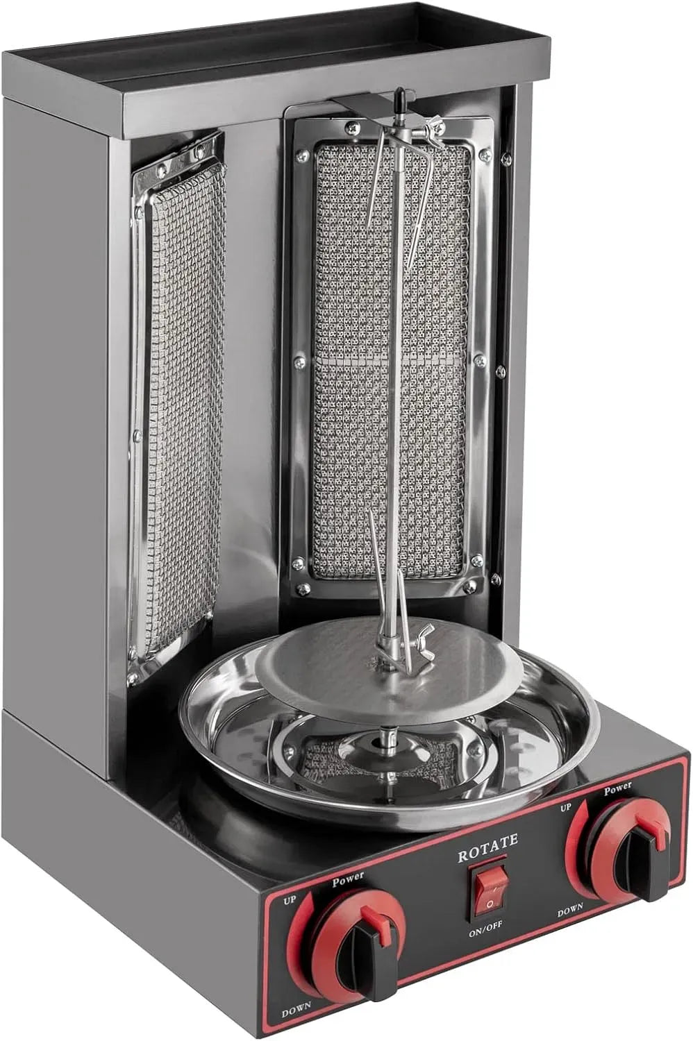 barbecue, griglia, tavolo, Grill, griglia elettrica da tavolo, 2 fuochi, 3000 W, acciaio inox, funzione riscaldante, per kebab a gas