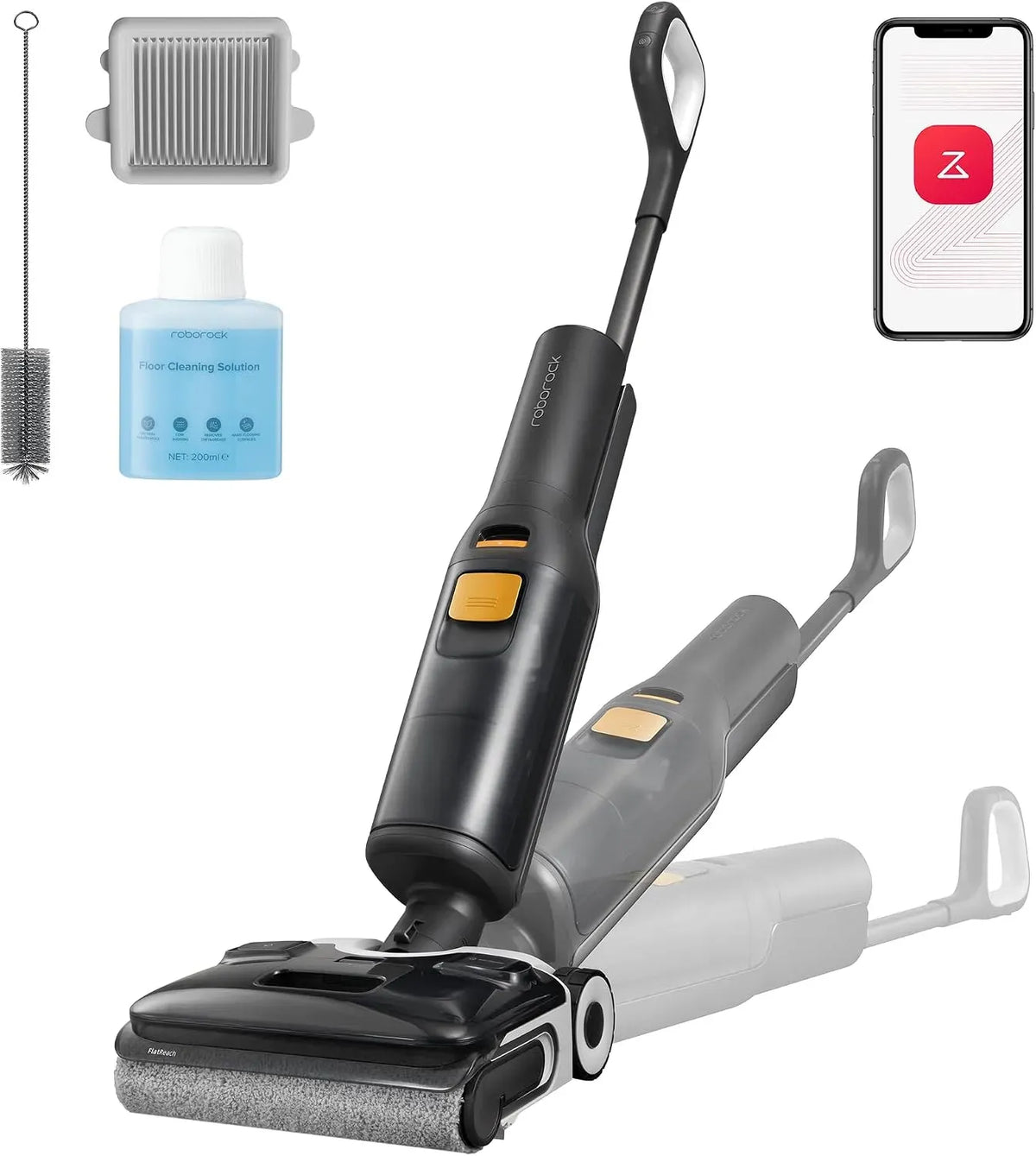 Aspirapolvere F25, Wi-Fi, Design Ultra Piatto 180°, 000 Pa, Controllo WiFi