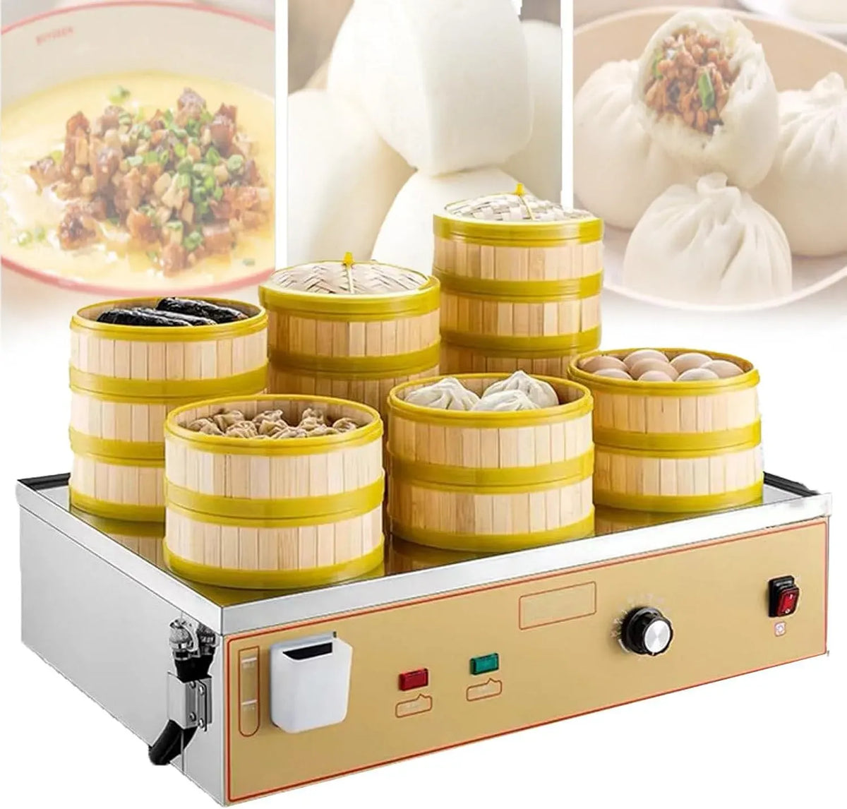 A 6 per Cottura Fori, A Due/Quattro/Sei Fori, per Vaporiera Elettrica Professionale per Dim Sum, con Allarme di Combustione A Secco + Alimentazione