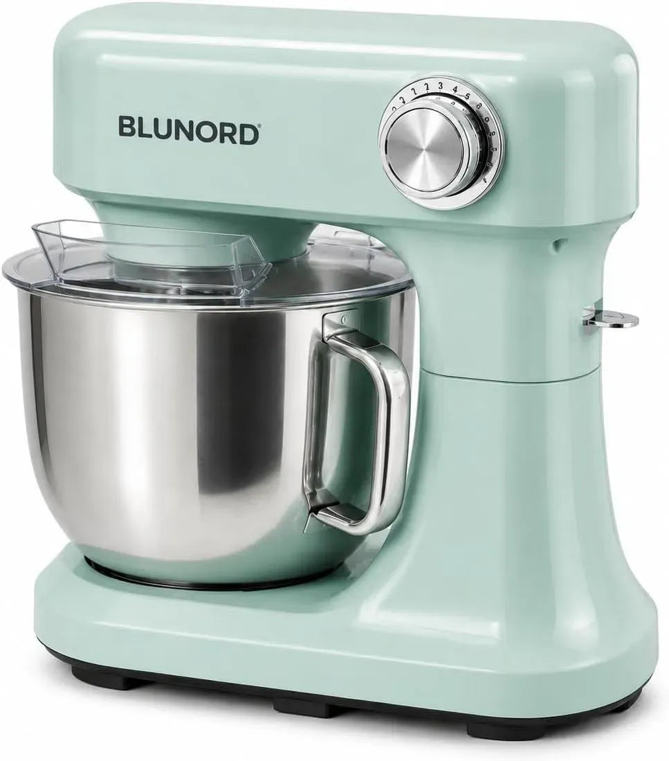 Accessorio per elettrodomestico, 5 L, 1500 W, pizza, acciaio inox, verde, Planetaria da Cucina con 12 Velocità, Ciotola in Acciaio Inox con Manico