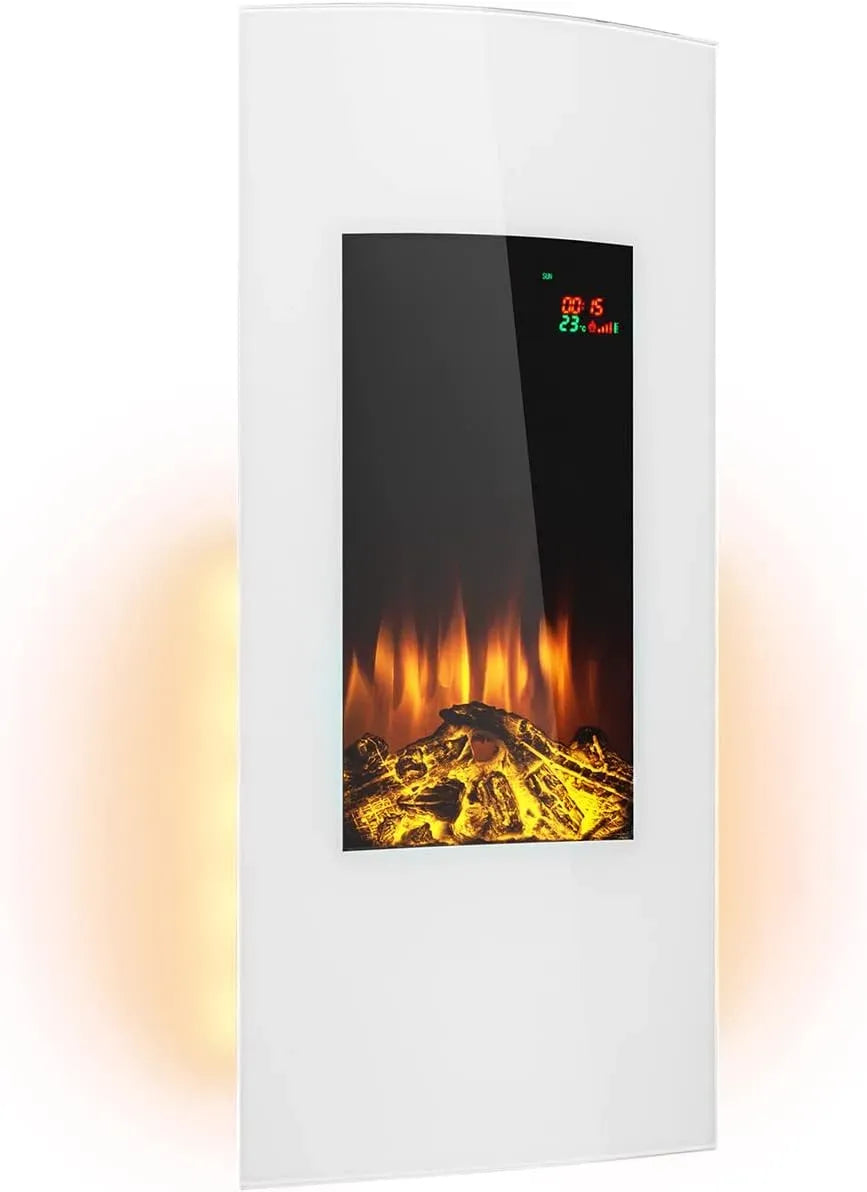 Klarstein Camino Elettrico, Camino Finto a Riscaldamento a Basso Consumo, Caminetto Elettrico 2000 W, Fuoco Finto LED, Spazio per Legna