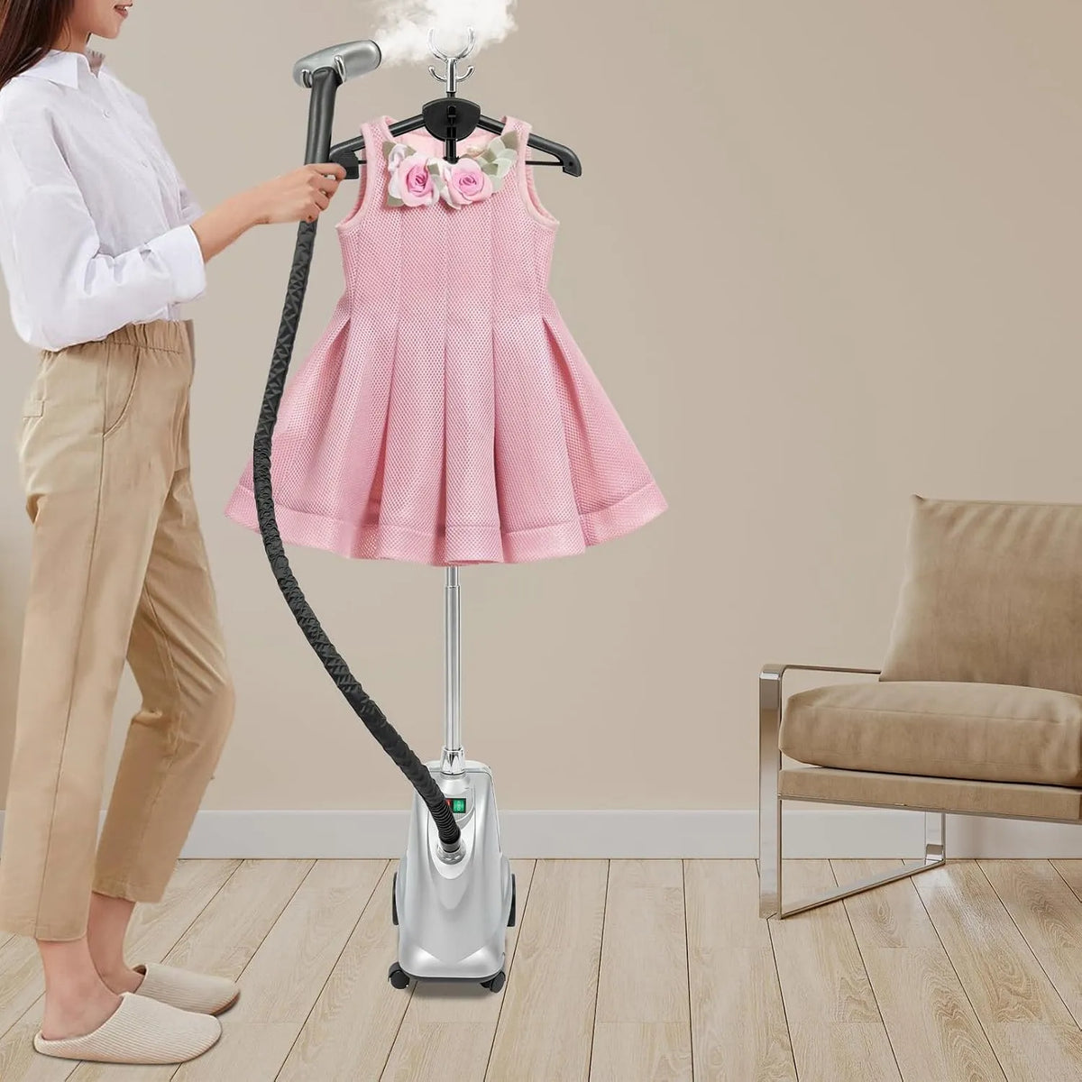 60S Regolazione, Standing Garment Steamer, 2200 W Professional Steam Iron, Ferro da stiro a vapore verticale con serbatoio dell'acqua da 3 litri