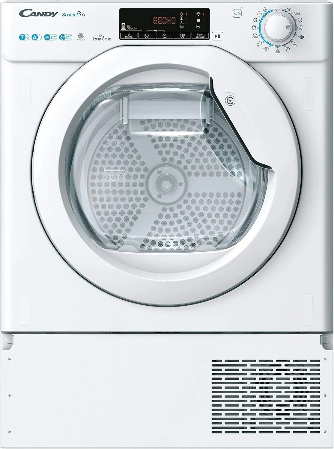 Candy H7A1TE-S Asciugatrice, 60 x 46,5 x 85 cm, 7 kg, classe energetica A, da incasso, Wi-Fi, bianco, Wi-Fi e BLE, BCTD