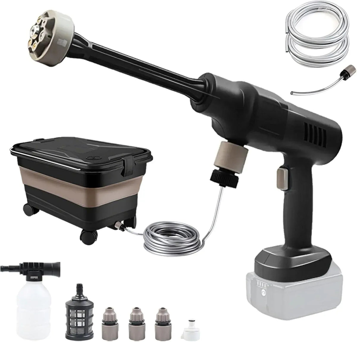 Makita BL-18V Idropulitrice, 23 L, 18 V, portatile, ampio serbatoio, tubo da 5 m per auto, ugello 6 in 1