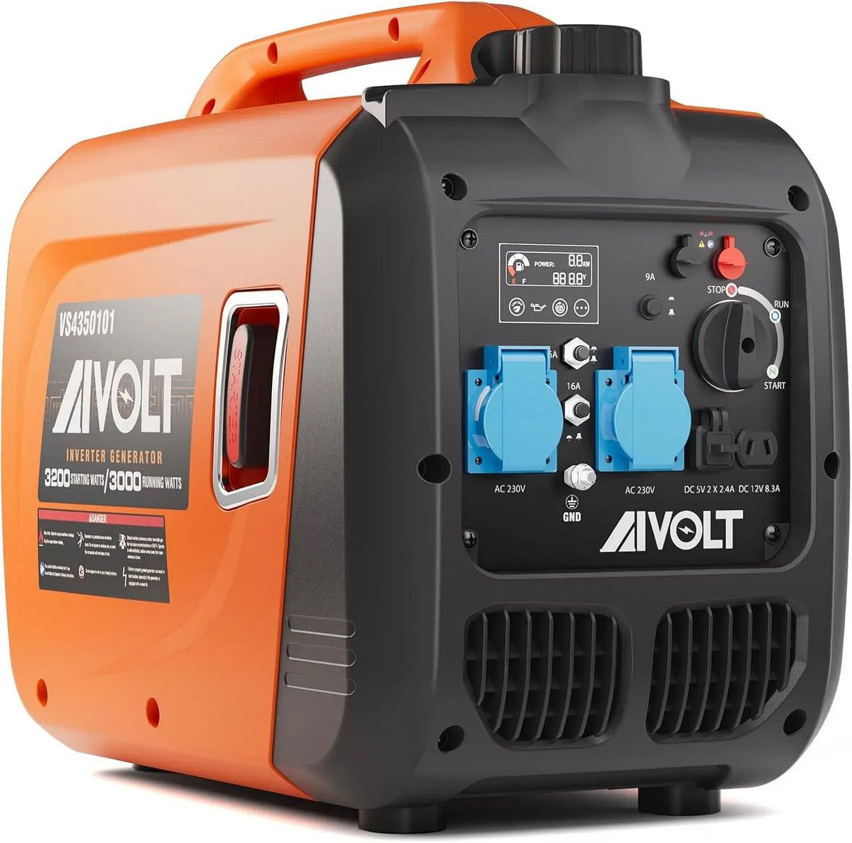 Generatore, 3200 W, Inverter, AIVOLT, Generatore di Corrente Silenziato Inverter a Benzina 3200W