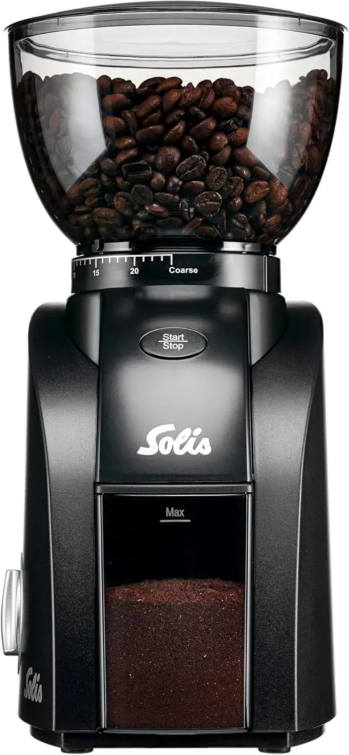 Solis Scala Zero Static Macinacaffè, Nero, macinino per chicchi di caffè