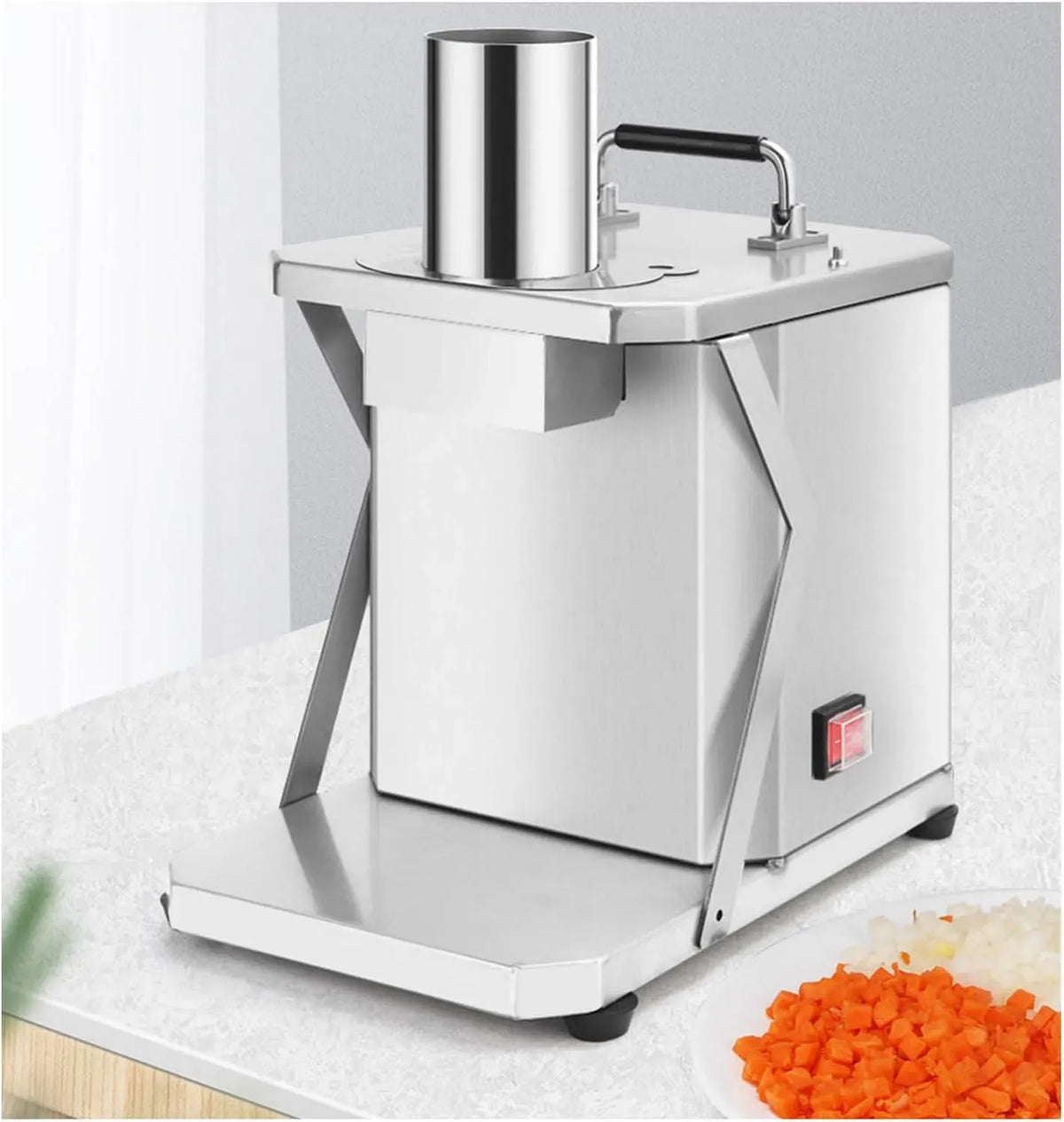 Taglia a Cubetti Elettrico, Taglia a Cubetti per Frutta e Verdura con Stampi per tTagliar, Size:12mm, Corpo in Acciaio Inossidabile, per Verdure