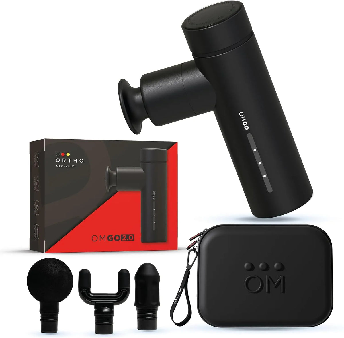 portatile e silenziosa, OrthoMechanik® Go 2, Pistola per massaggi compatta dotato di video esperti app, per una rapida rigenerazione e sollievo dal