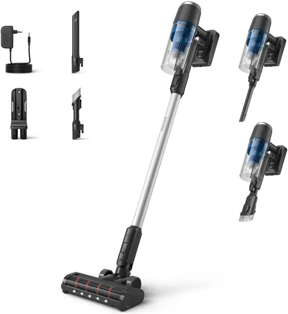Philips Serie 3000 XC3032/01 Aspirapolvere, pannello IPS, 60 Minuti di Autonomia, Bocchetta con Luce LED