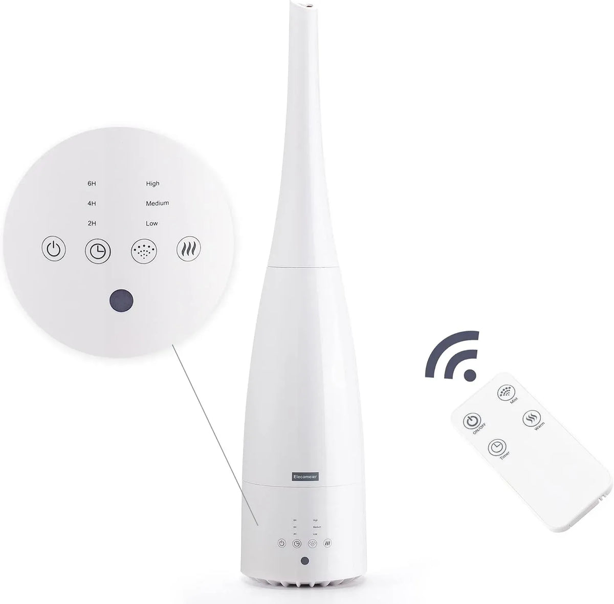 Umidificatore, 2.3 L, 25 dB, per la casa/camera da letto con telecomando 2.3L Umidifi