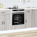 Forno a microonde, 60 x 46 x 81,5 cm, grigio, microonde da cucina, Armadietto per stufa Porto grigio Sonoma in legno con piedini regolabili