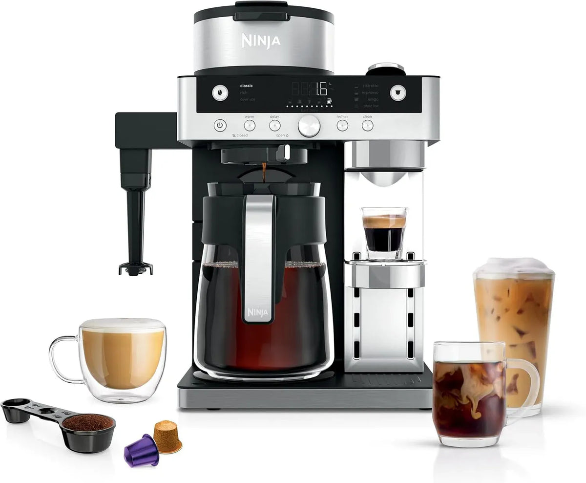 Ninja CFN802EU Macchina per caff, macchina da caffè elettrica, per caffè filtrato e in capsule 2 in 1