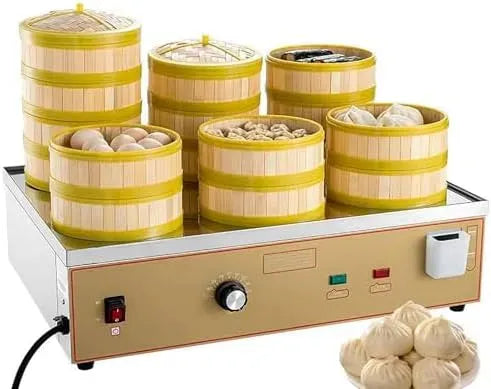 snack e ristoranti, Vaporiera elettrica a sei fori dotato di manopola di controllo della temperatura, adatta per negozi di colazione
