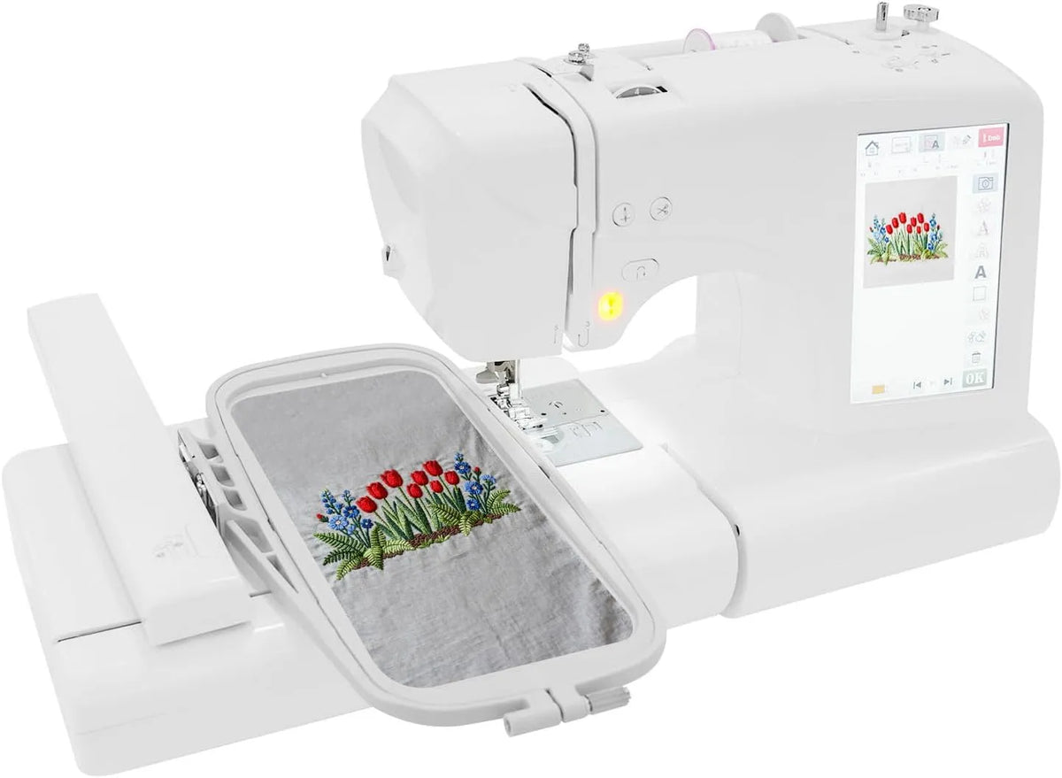 Macchina da cucire, macchina per cucito elettrica, 100 x 235 mm, 45 W, display LCD