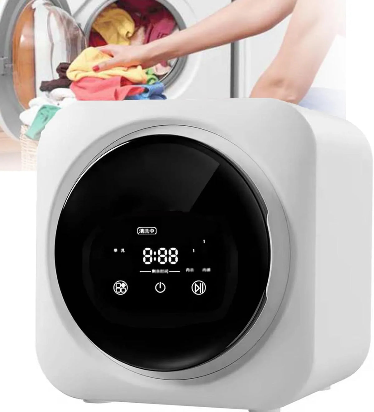 Lavatrice, 3,5 L, portatile, touch, acciaio inox, pannello touch a LED